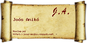 Joós Anikó névjegykártya